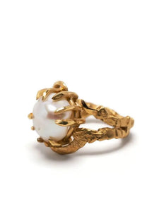 MAGPIE LOOT PEARL RING GOLD